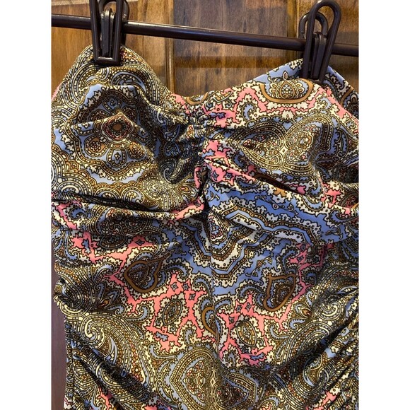 J. Crew Strapless Swimsuit One Piece Sz 6 Underwire Bra Pink Blue Paisley J.Crew - Picture 4 of 11